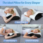 HOMCA Oreiller Ergonomique Cervical, 2 en 1 Oreiller Orthopédique à Mémoire de Forme pour la Nuque, Coussin pour Dormir sur Le C