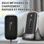 Melefon Téléphone Portable à Clapet pour Senior avec Bouton SOS,Touches d'Appel Rapide - Le pour Vos Parents