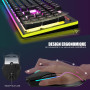 RedThunder K10 Ensemble Clavier et Souris Gaming sans Fil, AZERTY FRANÇAIS, Rétroéclairage LED 3800mAh Batteries Rechargeables, 