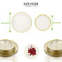 Assiette Reutilisable - 40 Assiettes Plates Plastique Premium sans BPA avec Bord Doré (26cm & 19cm) - Rigide et Élégante pour Ma