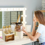 Organisateur de Maquillage, Rangement Maquillage avec Compartiments, 360°Rotatif, Stockage Boîte Cosmétique Multifonctionnel, Co