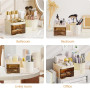 Organisateur de Maquillage, Rangement Maquillage avec Compartiments, 360°Rotatif, Stockage Boîte Cosmétique Multifonctionnel, Co