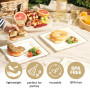 MATANA 20 Assiettes Carrées en Plastique Blanches avec Bordure Dorée, 24cm - Solides et Réutilisables - pour Anniversaires, Mari