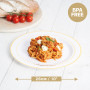 MATANA 25 Assiettes en Plastique Blanc Premium avec Bordure Dorée (26cm) - Assiettes Blanches Solides, Réutilisables et Élégante