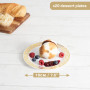MATANA 20 Assiettes à Dessert en Plastique Blanc avec Bordure Dorée (19cm), Petites Assiettes pour Mariages, Anniversaires, Noël