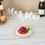 MATANA 20 Assiettes à Dessert en Plastique Blanc avec Bordure Dorée (19cm), Petites Assiettes pour Mariages, Anniversaires, Noël