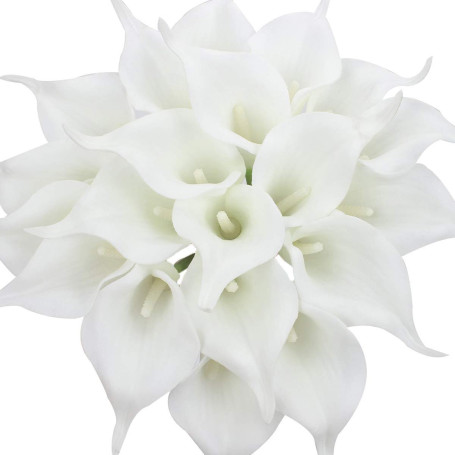 Veryhome 20 Pcs Lys Calla De Mariée Bouquet De Fleurs Artificielle Tête De Fleur en Latex Real Touch Home Party De Mariage Décor