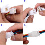 HUAZIZ 240 Pièces Connecteur Electrique 2.8 mm Pas 2 3 4 Broches Mâle Femelle Terminal Plug, 2.8mm Connecteur de Fil Électrique,