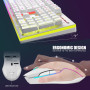 RedThunder K10 Ensemble Clavier et Souris sans Fil Gamer Rétroéclairé, AZERTY FRANÇAIS, 2,4 GHz Connexion + 3800mAh Batteries Re