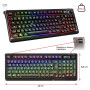Spirit of Gamer - Elite K60, Clavier Gamer Semi-Mécanique Sans Fil et Bluetooth Rechargeable, Autonomie 360h, Connexion 2.4 GHZ,