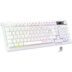 Spirit Of Gamer - Elite K60, Clavier Gamer Semi-Mécanique sans Fil Bluetooth Rechargeable, Autonomie 360h, Connexion 2.4 GHZ, Ec