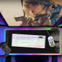 Spirit Of Gamer - Elite K60, Clavier Gamer Semi-Mécanique sans Fil Bluetooth Rechargeable, Autonomie 360h, Connexion 2.4 GHZ, Ec