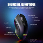 RedThunder K20-TKL 75% Clavier et Souris sans Fil,AZERTY Français, Rétroéclairage RVB,TKL Ultra-Compact Design,Ergonomique,Batte