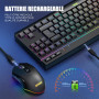 RedThunder K20-TKL 75% Clavier et Souris sans Fil,AZERTY Français, Rétroéclairage RVB,TKL Ultra-Compact Design,Ergonomique,Batte