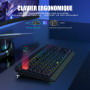 RedThunder K20-TKL 75% Clavier et Souris sans Fil,AZERTY Français, Rétroéclairage RVB,TKL Ultra-Compact Design,Ergonomique,Batte