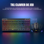RedThunder K20-TKL 75% Clavier et Souris sans Fil,AZERTY Français, Rétroéclairage RVB,TKL Ultra-Compact Design,Ergonomique,Batte