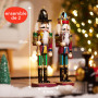 THE TWIDDLERS Lot de 2 Grandes Figurines de Casse-Noisette de Noël en Bois - 30 cm - Décoration Classique - Casse-Noisette pour 
