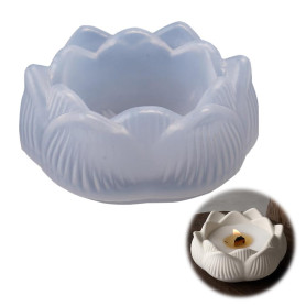 Moule en silicone Lotus pour bougeoirs et boîtes de rangement, compatible cire, plâtre, résine, moule silicone résine époxy, mou
