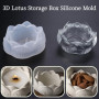 Moule en silicone Lotus pour bougeoirs et boîtes de rangement, compatible cire, plâtre, résine, moule silicone résine époxy, mou