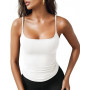 Sukiglam Débardeur Femme Crop Top Slim Fit Haut d'Été Basic Caraco Sexy Y2k Camis Tops sans Manches à col U Court Lingerie à Bre