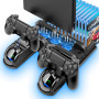 Labtec Support PS4 avec Ventilateur de Refroidissement et Station de Charge Double Manette pour Playstation 4/Slim/Pro, 12 Empla