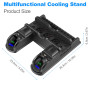 Labtec Support PS4 avec Ventilateur de Refroidissement et Station de Charge Double Manette pour Playstation 4/Slim/Pro, 12 Empla
