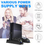 Labtec Support PS4 avec Ventilateur de Refroidissement et Station de Charge Double Manette pour Playstation 4/Slim/Pro, 12 Empla