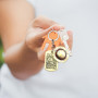 Ansamy Porte-clés One Piece Manga Porte-clés en Métal Luffy Avec Chapeau de Paille Cosplay Cadeau pour Enfants et les Fans d'Ani