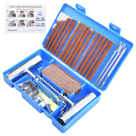 DODUOS 58PCS Kit Anti Crevaison Voiture, Kit Meche Pneu Voiture Kit d'Urgence de Réparation Rapide de Pneus, Kit Reparation Pneu