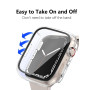 HANKN 2 Pièces Coque Dur pour Apple Watch Series 9 8 7 41mm Protecteur D'écran Verre Trempé, Couverture Complète Anti-Bulle Anti