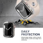 HANKN 2 Pièces Coque Dur pour Apple Watch Series 9 8 7 41mm Protecteur D'écran Verre Trempé, Couverture Complète Anti-Bulle Anti