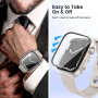 HANKN 2 Pièces Coque Dur pour Apple Watch Series 9 8 7 41mm Protecteur D'écran Verre Trempé, Couverture Complète Anti-Bulle Anti