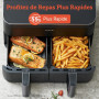 COSORI Air Fryer 2 Compartiments 8.5L, 8-en-1 Airfryer Friteuse Sans Huile, 71% D'efficacité énergétique, 85% de Carburant En Mo