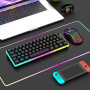 RedThunder K62 60% Clavier et Souris de Jeu sans Fil RVB，AZERTY FRANÇAIS 62 Touches Mini-Clavier Rétroéclairé Ultra-Compact，Sour
