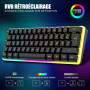 RedThunder K62 60% Clavier et Souris de Jeu sans Fil RVB，AZERTY FRANÇAIS 62 Touches Mini-Clavier Rétroéclairé Ultra-Compact，Sour