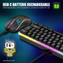 RedThunder K62 60% Clavier et Souris de Jeu sans Fil RVB，AZERTY FRANÇAIS 62 Touches Mini-Clavier Rétroéclairé Ultra-Compact，Sour