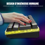 RedThunder K62 60% Clavier et Souris de Jeu sans Fil RVB，AZERTY FRANÇAIS 62 Touches Mini-Clavier Rétroéclairé Ultra-Compact，Sour