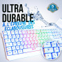 KLIM Chroma – Clavier sans Fil Gaming AZERTY FR, Rétroéclairage RGB, Silencieux & Ergonomique, Batterie Intégrée Longue Durée, R