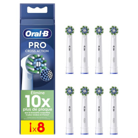 Oral-B Pro Cross Action Brossettes pour Brosse à dents électriques, Pack De 8 Unités