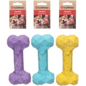 Flamingo Jouet pour Chien Freckles Os L – 18,5x8,5x5cm – Caoutchouc TPR Résistant – Jouet à Mâcher, Lancer et Nettoyage Dentaire