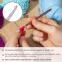 16-Piece Ensemble De Crochet, 0.5-2.5 Mm Kit de Crochets Acier Aiguilles À Tricoter Kit Poignée Plastique Aiguilles à Crochet Se