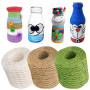 JJQHYC 3 Rouleaux Corde de Papier de Raphia, Naturel Rustique Ruban de Cadeau, Bricolage Artisanat Décoration de Jardin Ficelle 