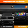 Hexinex Autoradio Carplay & Android Auto sans Fil, pour 2012-2016 BMW Series 1,2,3,4 NBT système F20/F21/F22/F30/F31/F34/F35/F32