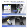 WARRKY 4K Adaptateur DisplayPort vers HDMI, Convertisseur Adaptateur DP 1.2 Ordinateur vers 1.4 HDMI Écran en Nylon Tressé Compa