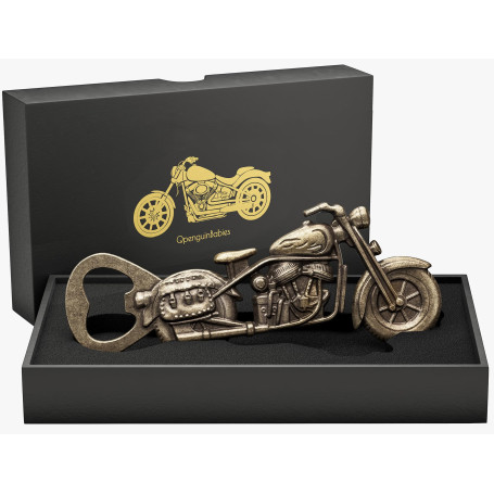 QpenguinBabies Zinc Ouvre-bouteille de moto vintage de bière pour hommes, cadeau uniques de fête des pères anniversaire Noël pou