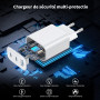 BHHB Chargeur USB C 40 W 3 Ports Prise USB C Type C Charge Rapide Chargeur Multiple Rapide pour iPhone 17 16 15 14 13 12 11 Pro 