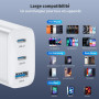 BHHB Chargeur USB C 40 W 3 Ports Prise USB C Type C Charge Rapide Chargeur Multiple Rapide pour iPhone 17 16 15 14 13 12 11 Pro 