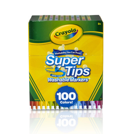 Crayola - Kit de 100 Feutres pour Adultes, Pointe Conique pour Traits Fins et Épais, 100 Nuances Différentes, Idéal pour le Lett