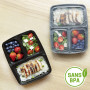Igluu Meal Prep - [Lot de 30 Boîtes alimentaires à 3 compartiments pour préparation des repas - Réutilisables, sans BPA - Compat