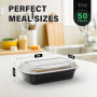 WUHUIXOZ Lot de 50 boîtes à repas de 946 ml avec couvercles, boîtes à bento jetables en plastique réutilisables, sans BPA, passe